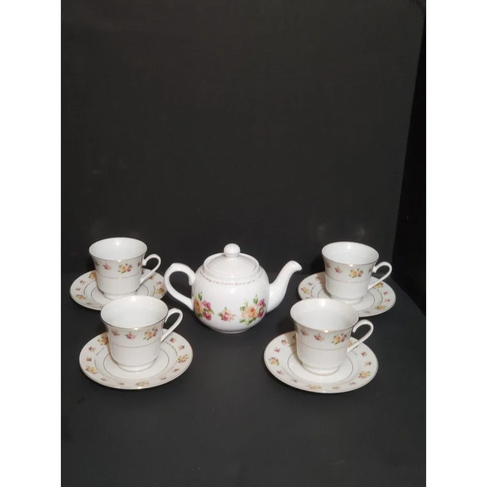 DaySpring Teacup Saucer Psalm KJV 90:17 Bible Verse Christian Scripture Vtg 2 Pc